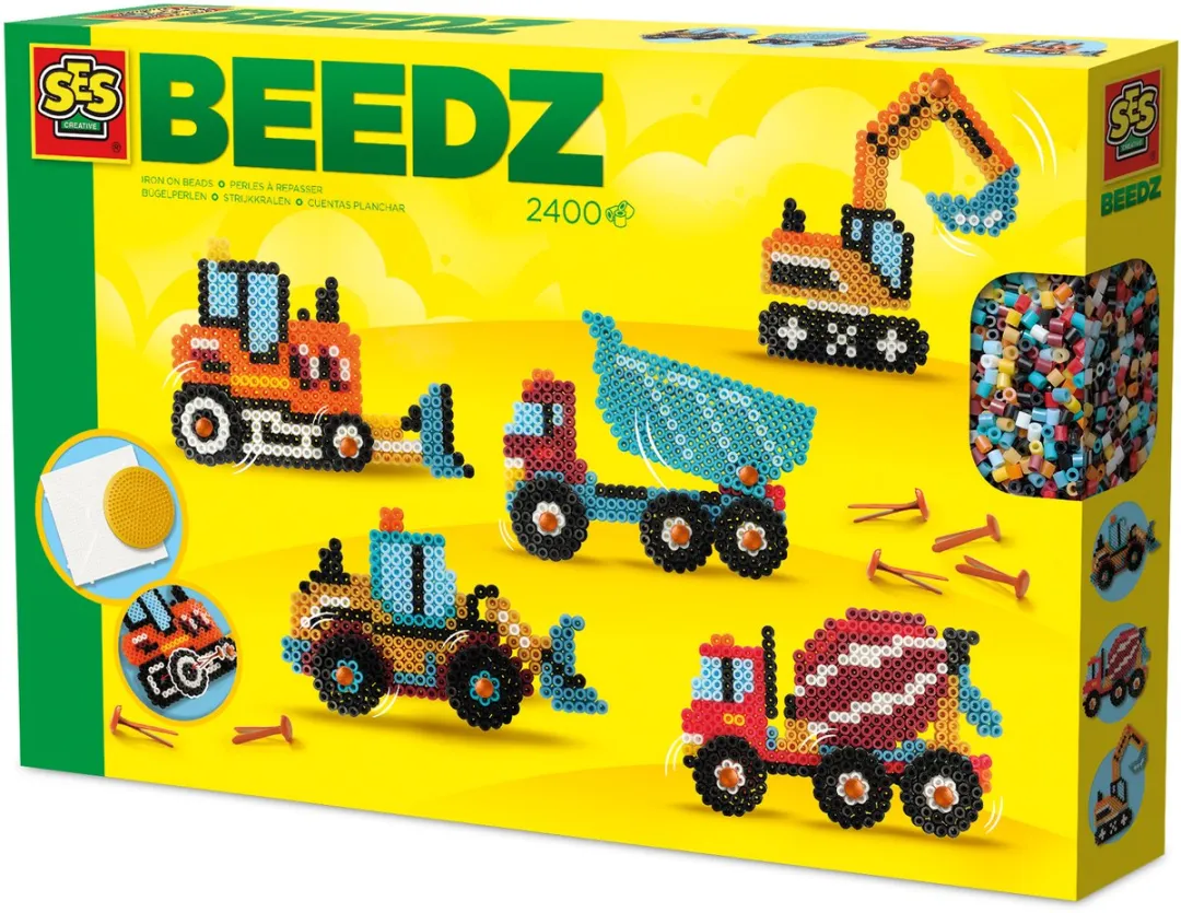 SES Creative Beedz Bouwvoertuigen Strijkvellen 2400 Stuks