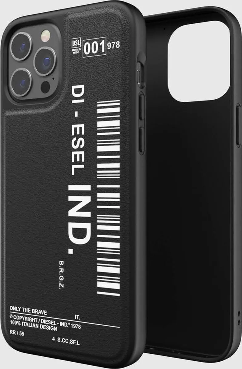 Diesel Moulded Case Core Graphic iPhone 12 Pro Max - Zwart - afbeelding 3 van 6