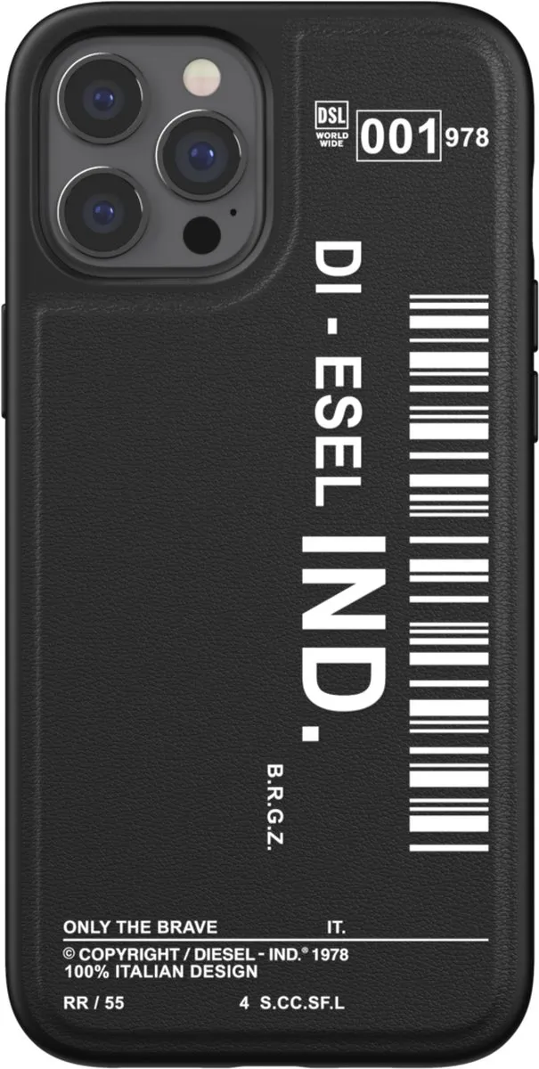 Diesel Moulded Case Core Graphic iPhone 12 Pro Max - Zwart - afbeelding 2 van 6