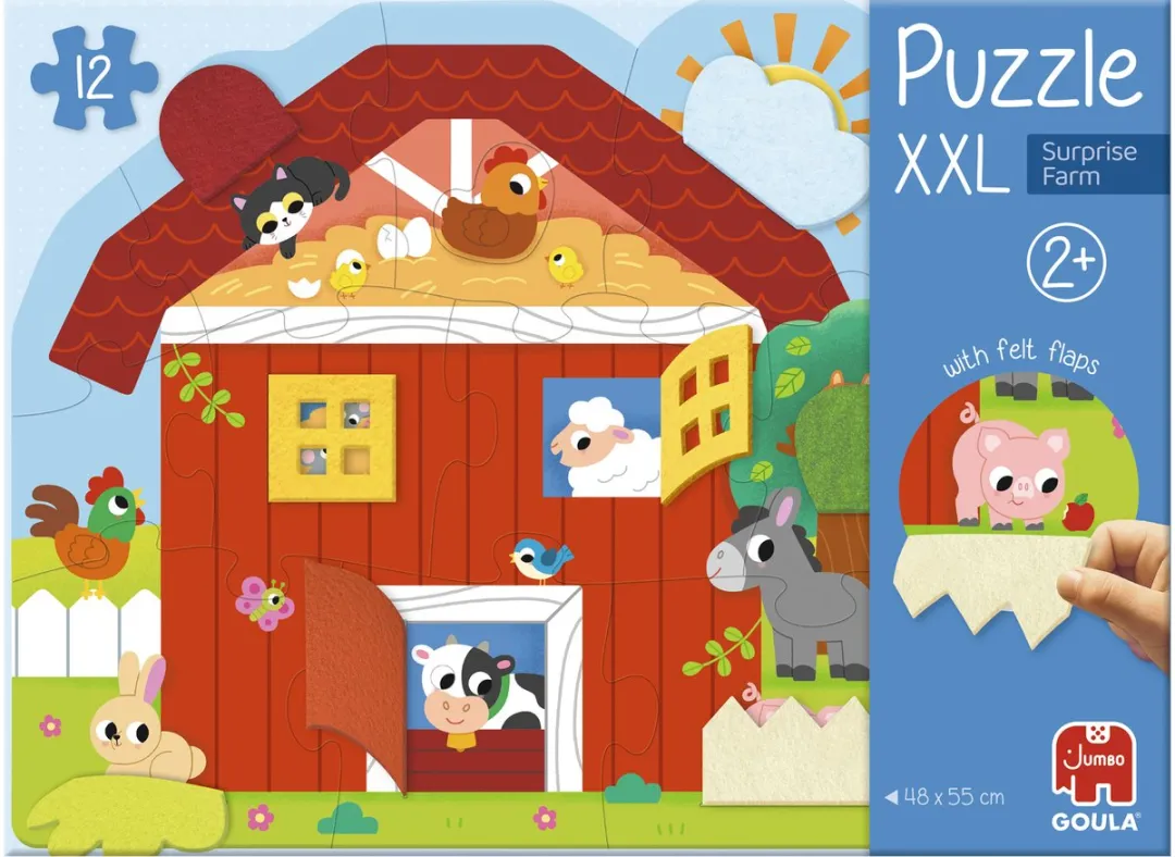 Jumbo Goula Puzzel XXL Surprise Farm - 12 Stuks