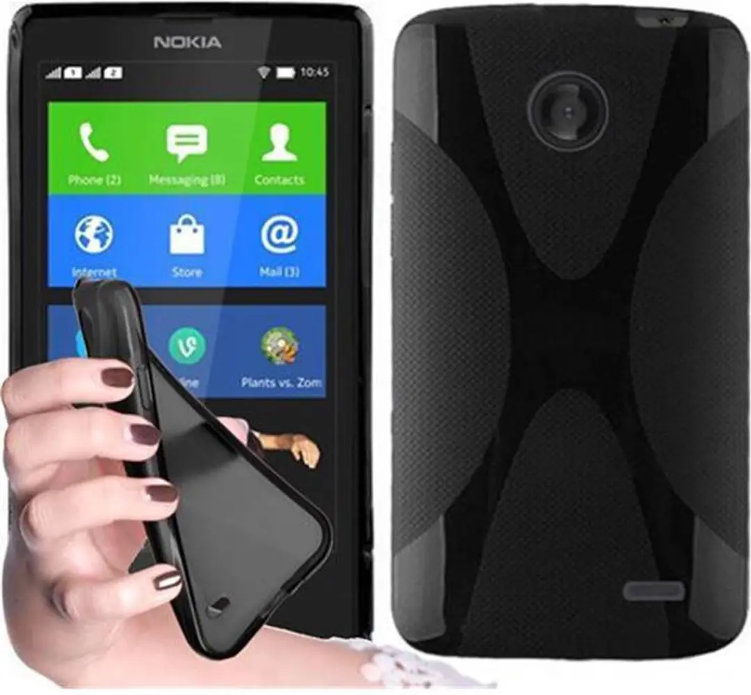 Cadorabo Hoesje geschikt voor Nokia X in ZWARTE OXIDE