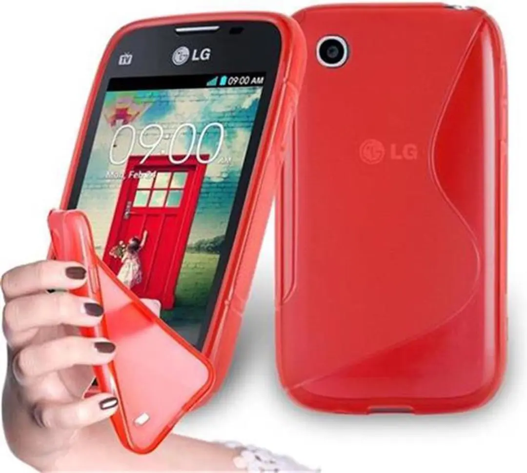 Cadorabo Hoesje geschikt voor LG L40 in INFERNO ROOD