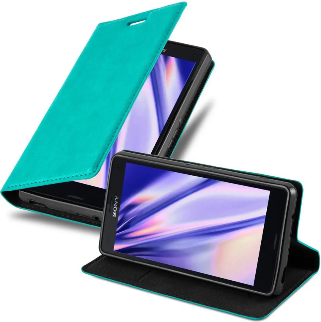 Cadorabo Hoesje geschikt voor Sony Xperia Z3 COMPACT in BENZINE TURKOOIS