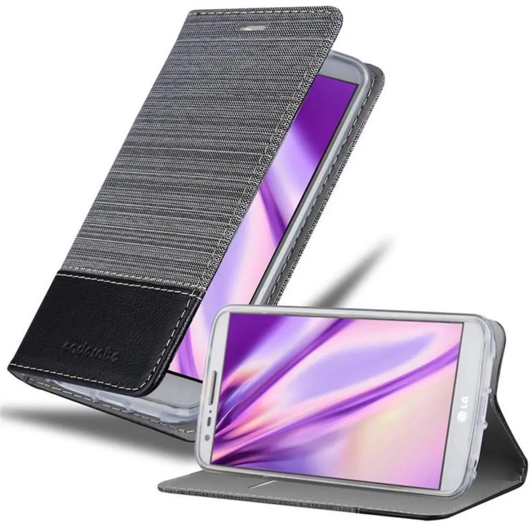 Cadorabo Hoesje geschikt voor LG G2 in GRIJS ZWART