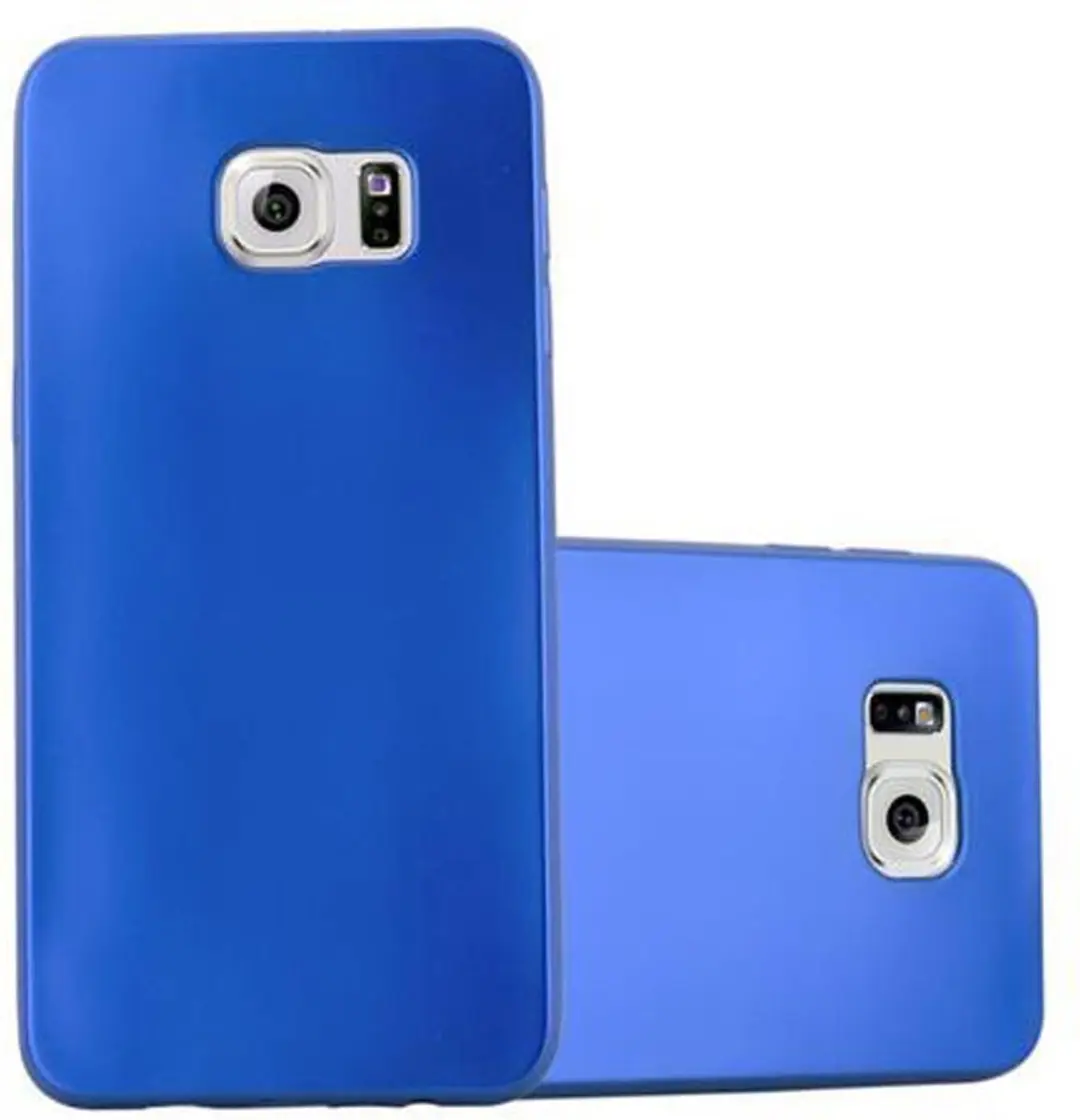 Cadorabo Hoesje geschikt voor Samsung Galaxy S6 EDGE PLUS in METAAL BLAUW
