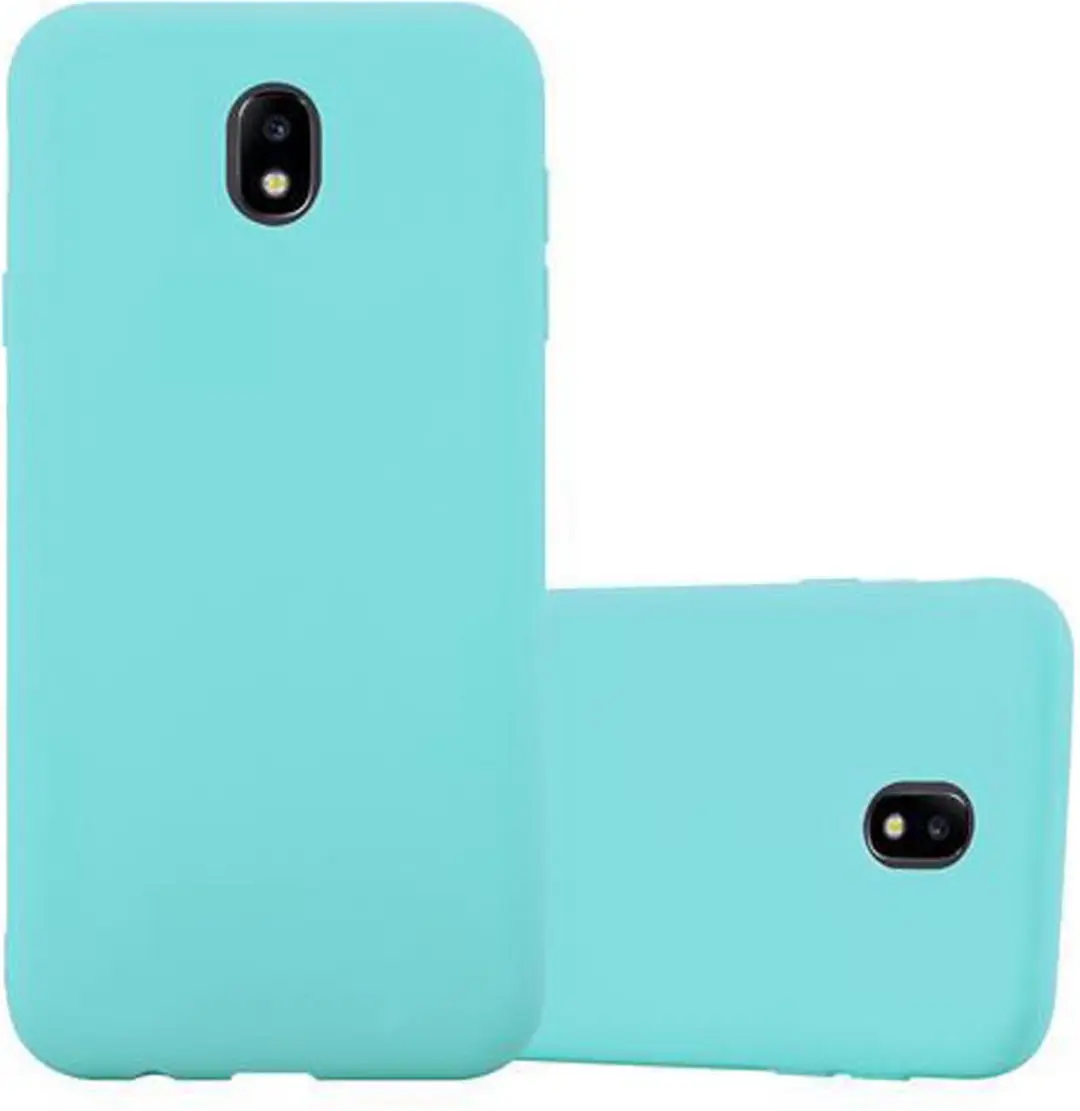 Cadorabo Hoesje geschikt voor Samsung Galaxy J7 2017 in CANDY BLAUW