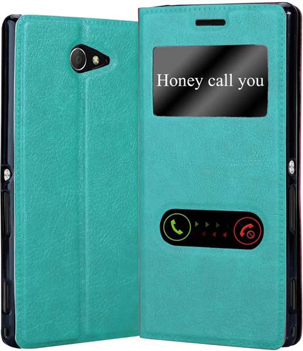 Cadorabo Hoesje geschikt voor Sony Xperia M2 / M2 AQUA in MUNT TURKOOIS