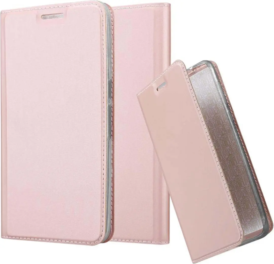 Cadorabo Hoesje geschikt voor Huawei Google NEXUS 6P in CLASSY ROSE GOUD - Beschermhoes met magnetische sluiting, standfunctie en kaartvakje Book Case Cover Etui