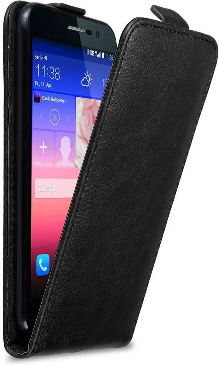 Cadorabo Hoesje geschikt voor Huawei ASCEND P7 in ZWARTE NACHT