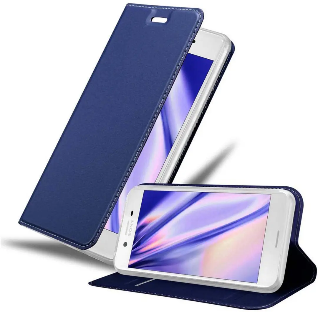 Cadorabo Hoesje geschikt voor Sony Xperia X in CLASSY DONKER BLAUW