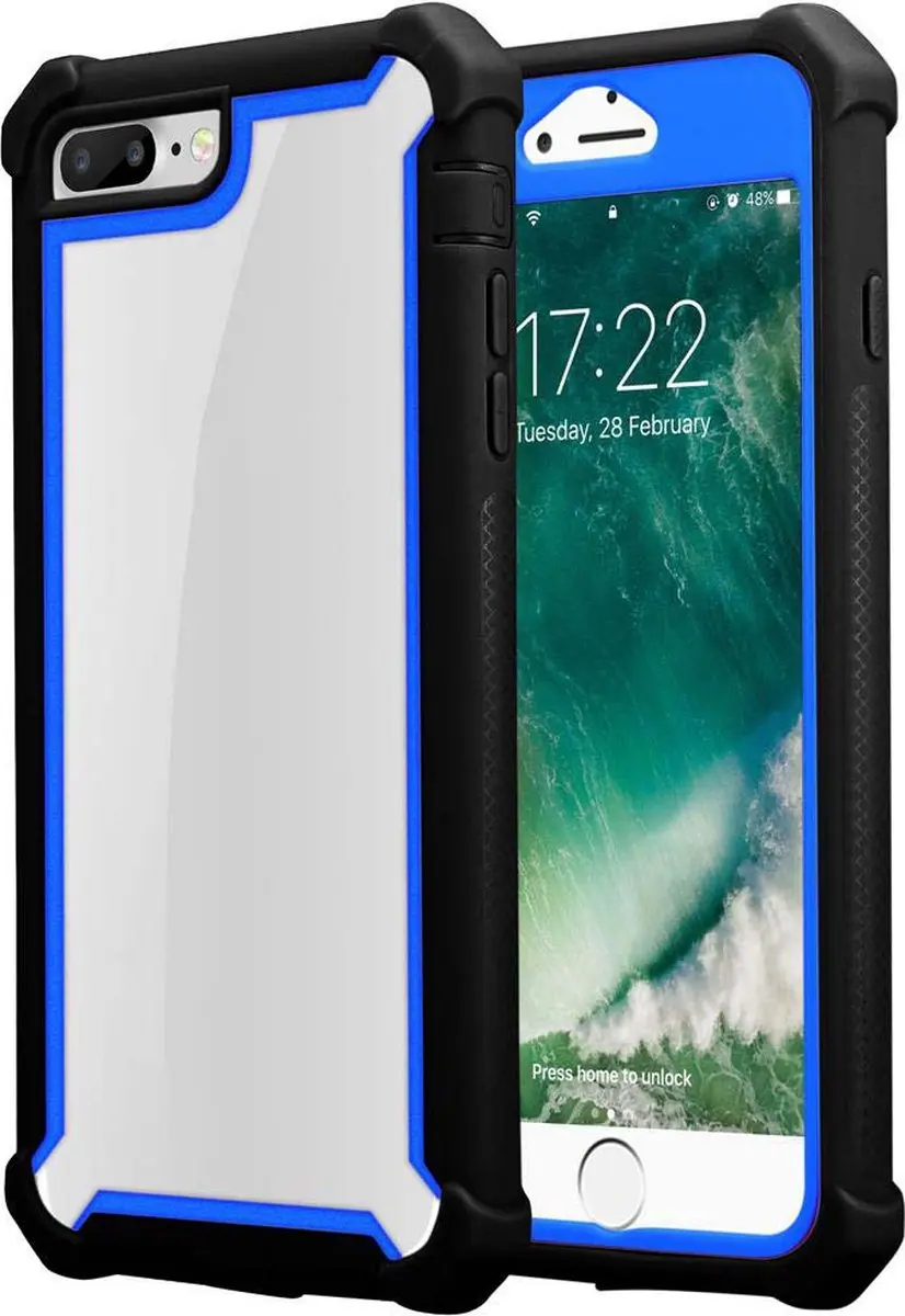 Cadorabo Hoesje geschikt voor Apple iPhone 7 PLUS / 7S PLUS / 8 PLUS in BLAUW ZW
