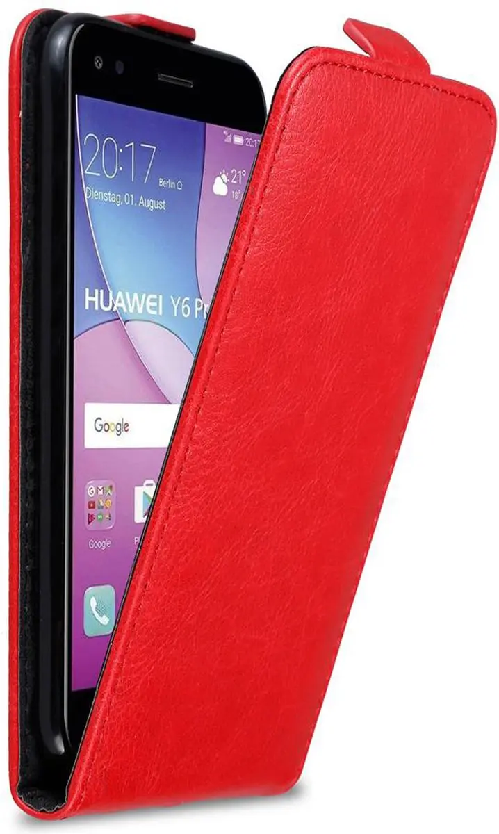 Cadorabo Hoesje geschikt voor Huawei Y6 PRO 2017 in APPEL ROOD