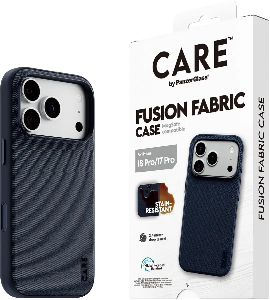 PanzerGlass Fusion Fabric Hoesje iPhone 18 Pro - Blauw - afbeelding 2 van 6