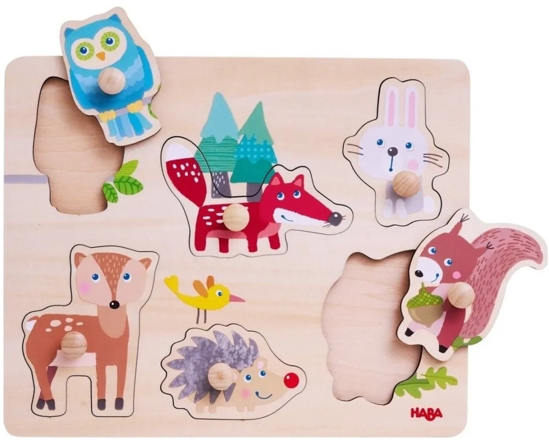 Haba Bosdieren Inlegpuzzel 6-delig - 1 jaar+