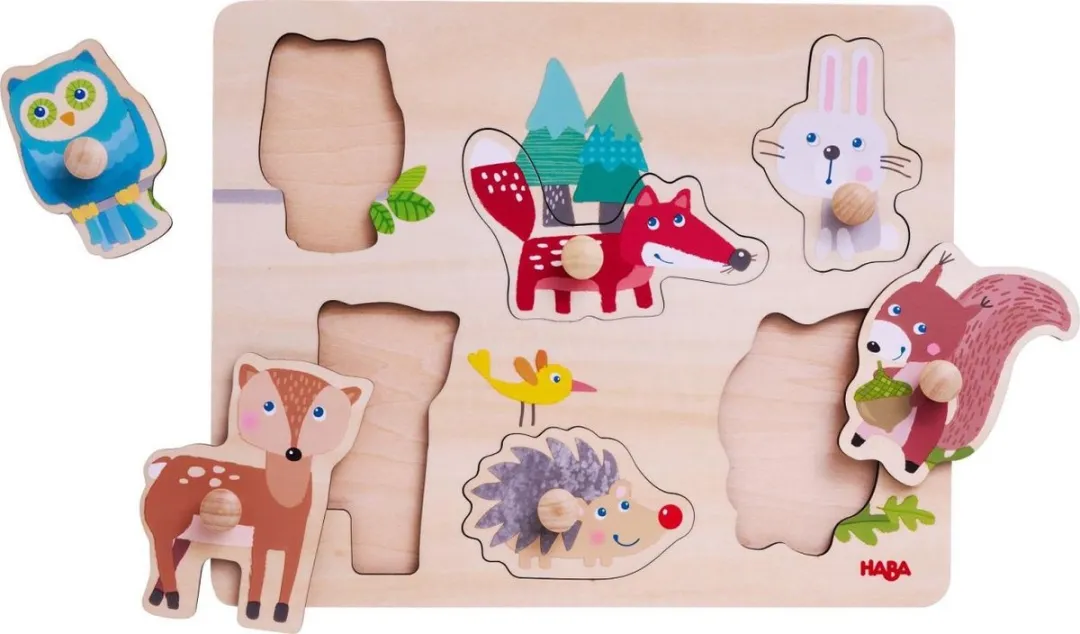 Haba Bosdieren Inlegpuzzel 6-delig - 1 jaar+