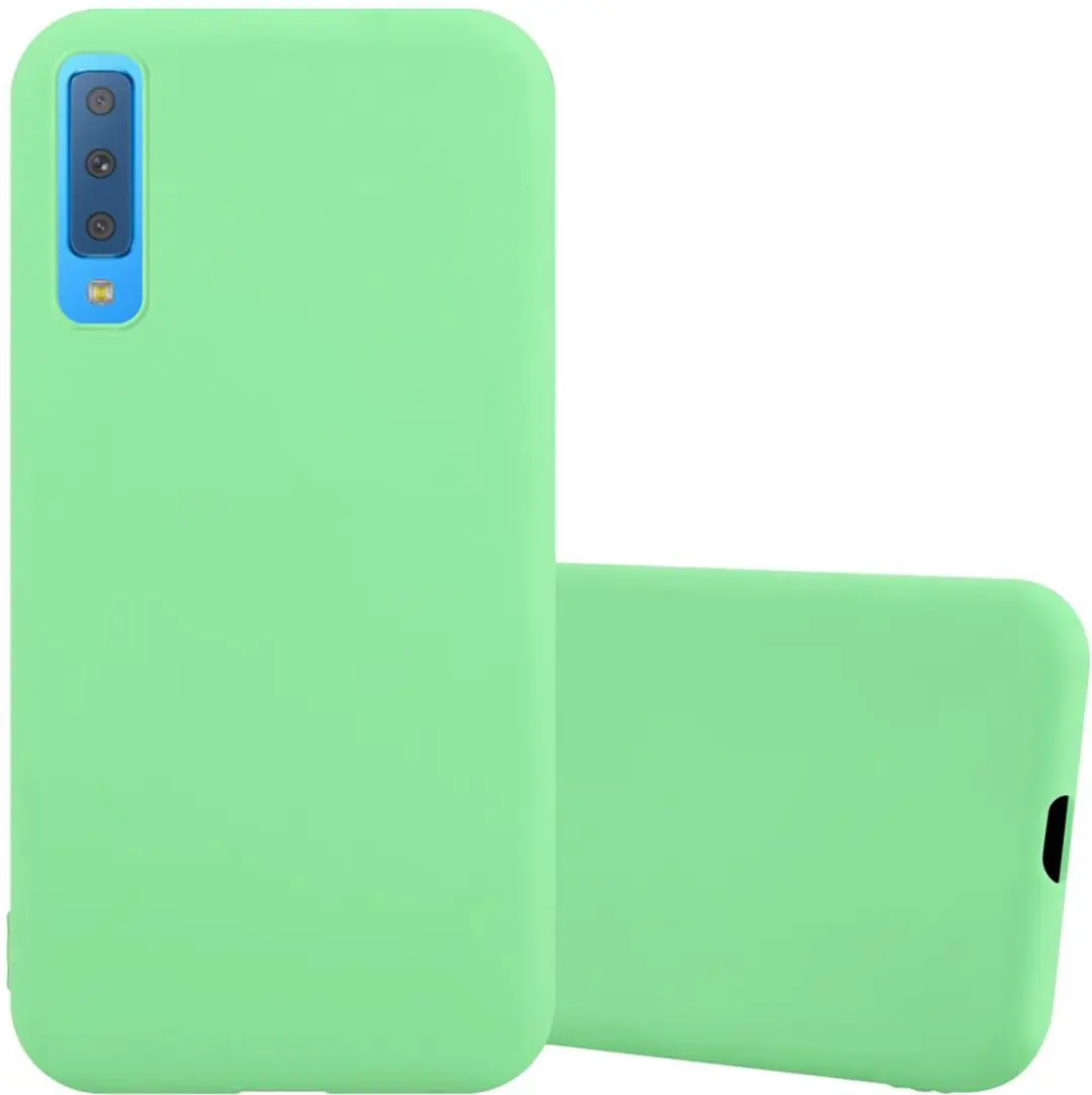 Cadorabo Hoesje geschikt voor Samsung Galaxy A7 2018 in CANDY PASTEL GROEN