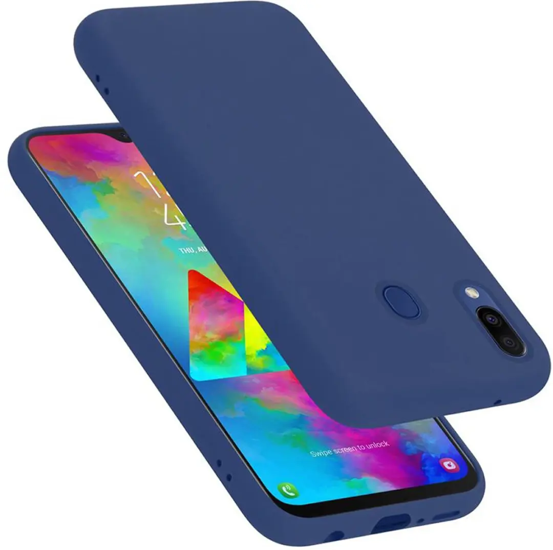 Cadorabo Hoesje geschikt voor Samsung Galaxy M20 in LIQUID BLAUW