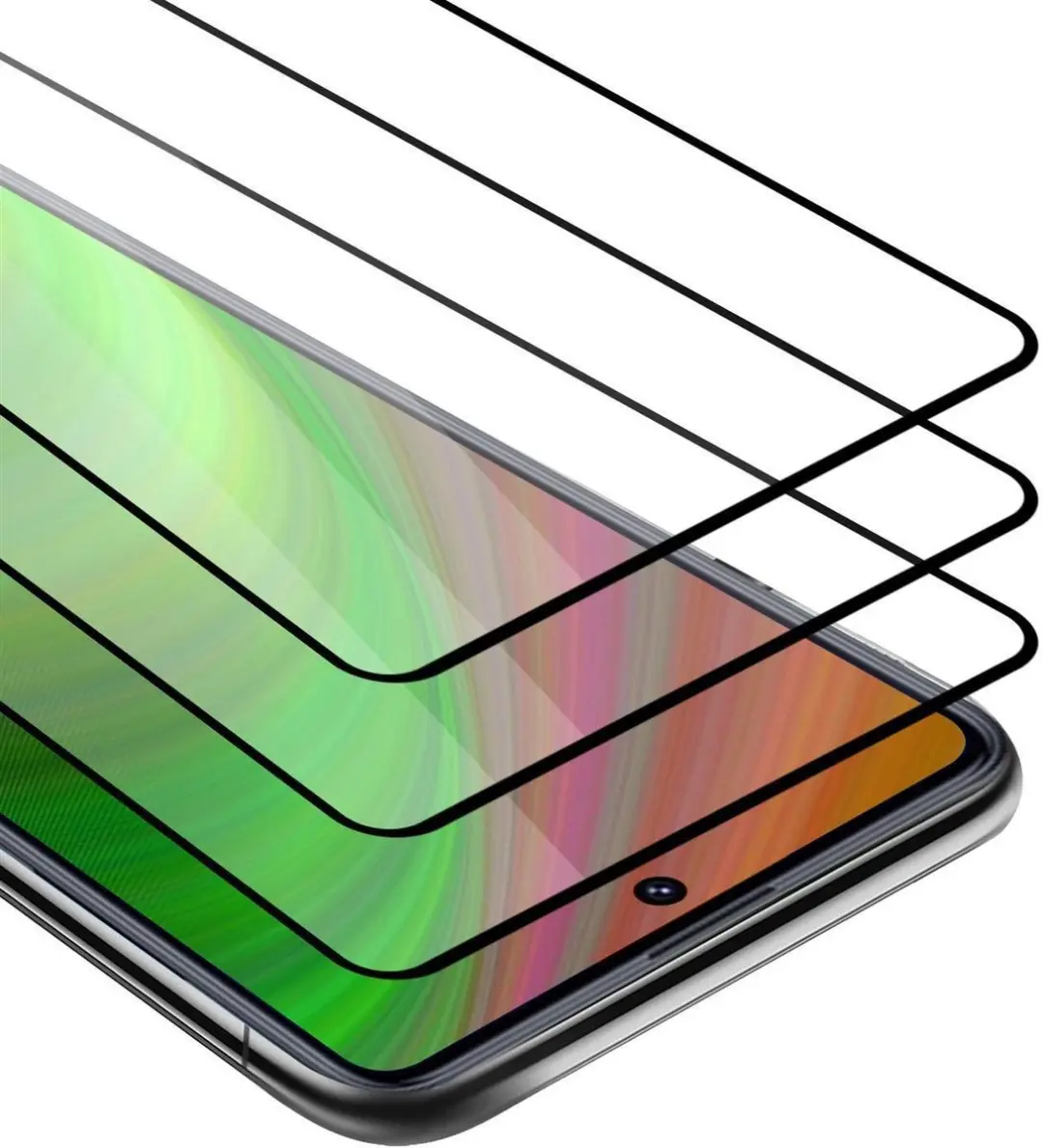 Cadorabo 3x Screenprotector geschikt voor Xiaomi POCO X3 NFC Volledig scherm pan
