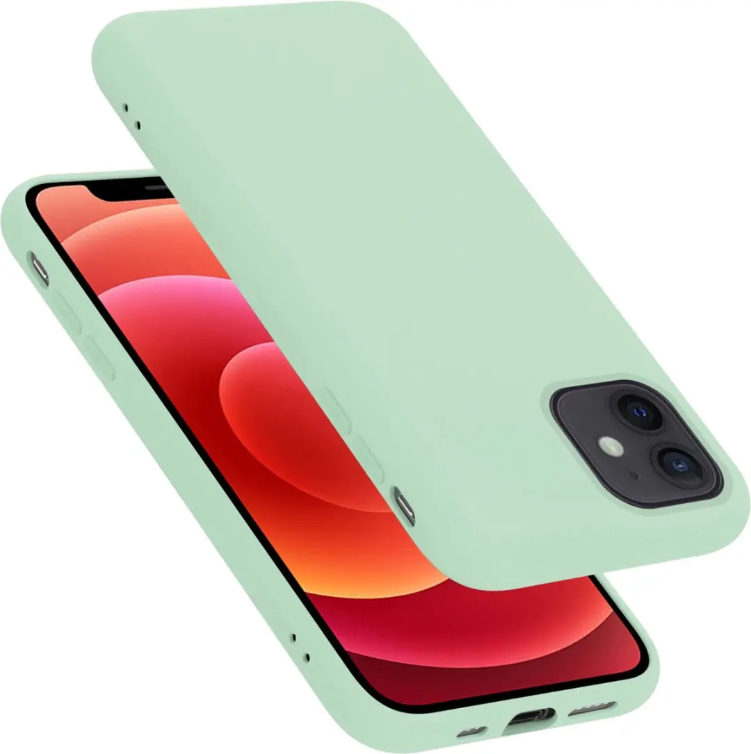 Cadorabo Hoesje geschikt voor Apple iPhone 12 MINI in LIQUID LICHT GROEN