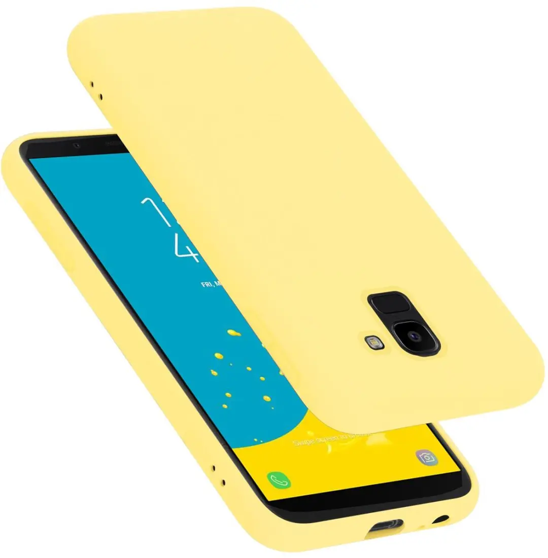 Cadorabo Hoesje geschikt voor Samsung Galaxy J6 2018 in LIQUID GEEL