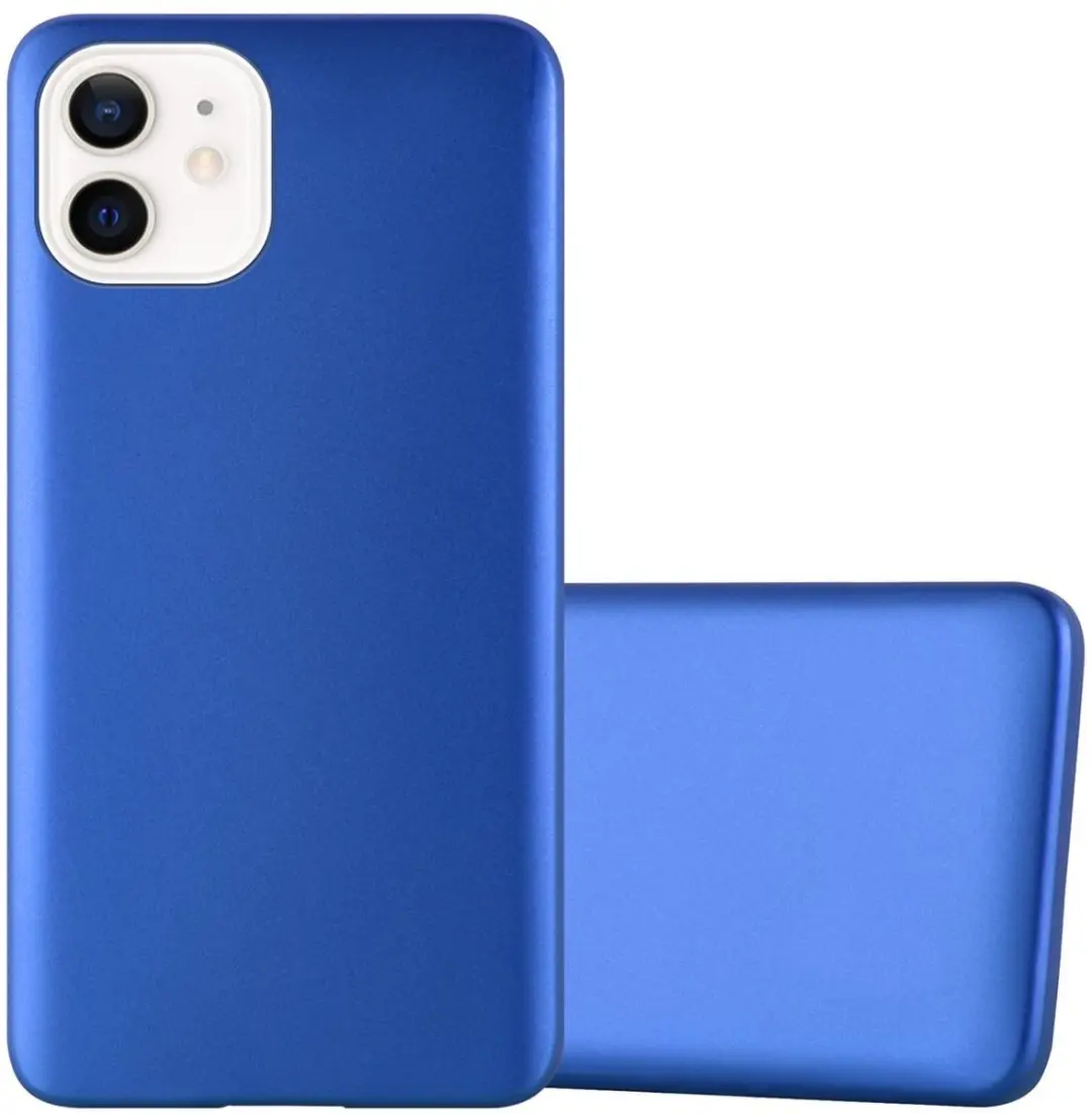 Cadorabo Hoesje geschikt voor Apple iPhone 12 MINI in METAAL BLAUW