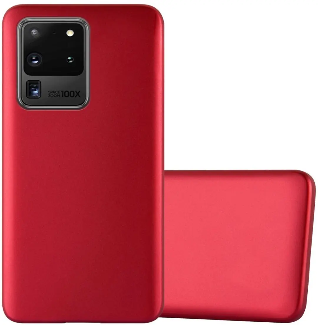 Cadorabo Hoesje geschikt voor Samsung Galaxy S20 ULTRA in METALLIC ROOD