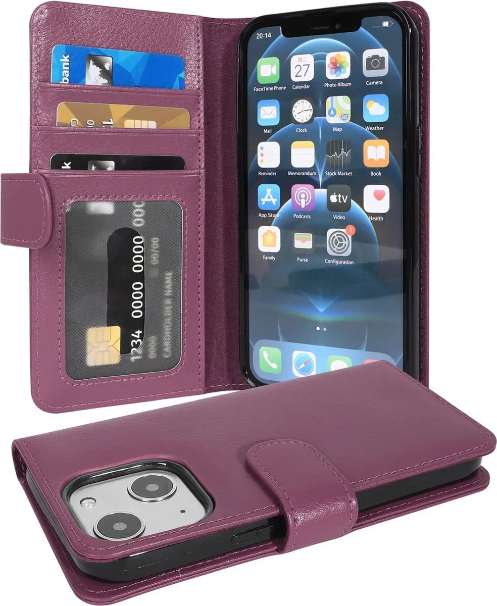Cadorabo Hoesje geschikt voor Apple iPhone 13 MINI in BORDEAUX PAARS