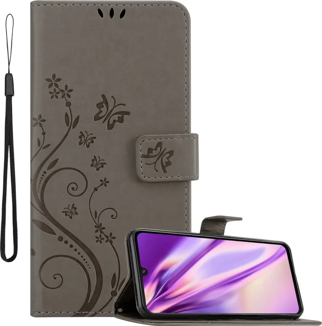 Cadorabo Hoesje geschikt voor Vivo V21 4G / 5G in BLOEMEN GRIJS