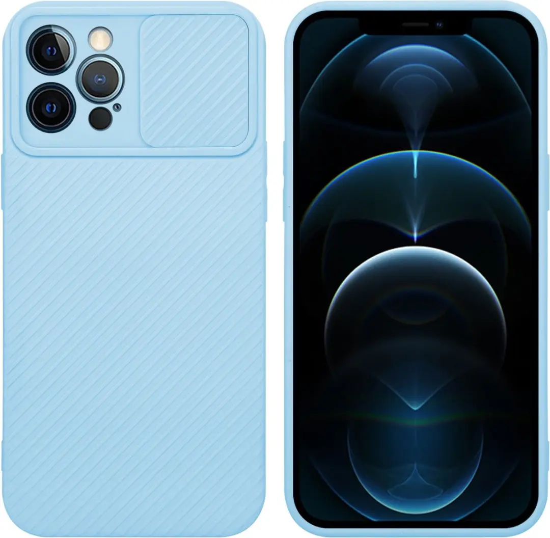 Cadorabo Hoesje geschikt voor Apple iPhone 12 PRO MAX in Bonbon Licht Blauw