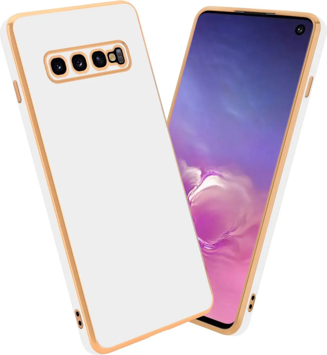 Cadorabo Hoesje geschikt voor Samsung Galaxy S10 PLUS in Glossy Wit