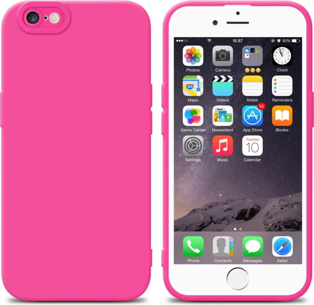 Cadorabo Hoesje geschikt voor Apple iPhone 6 / 6S in FLUID HOTPINK
