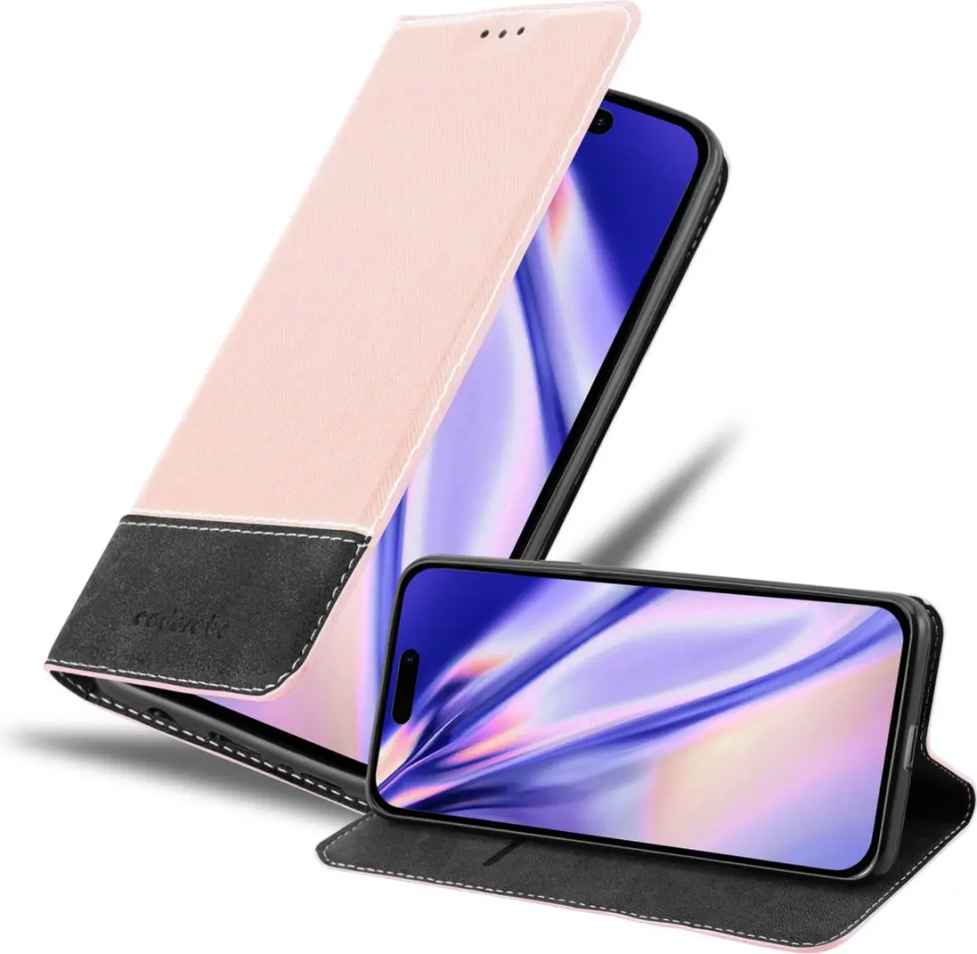 Cadorabo Hoesje geschikt voor Apple iPhone 14 PRO MAX in ROSE GOUD ZWART