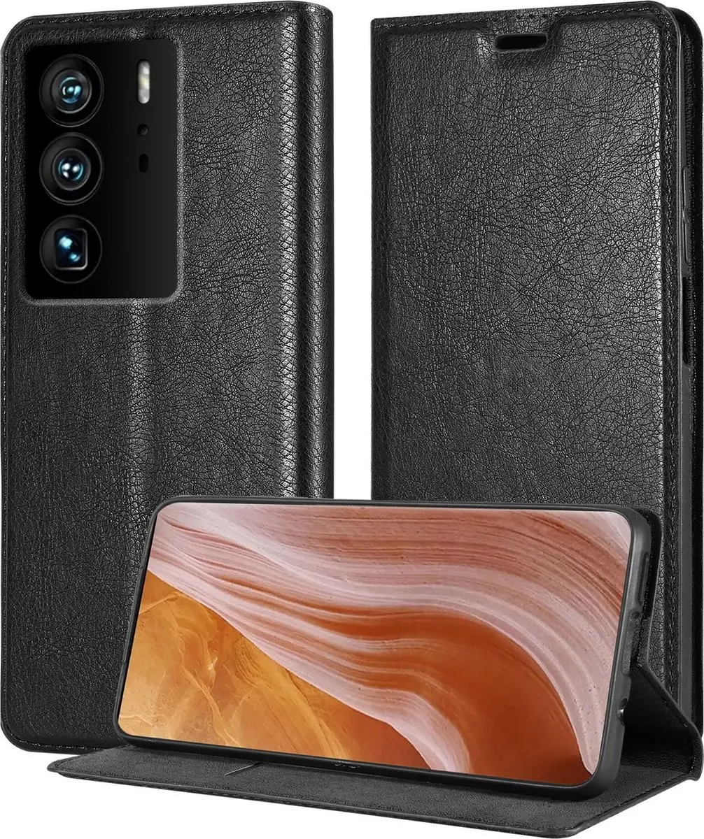 Cadorabo Hoesje geschikt voor ZTE Axon 40 ULTRA in ZWARTE NACHT