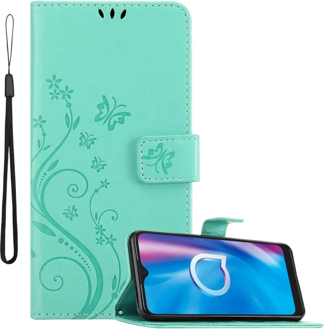 Cadorabo Hoesje geschikt voor Alcatel 1S 2020 in BLOEMEN TURKOOIS