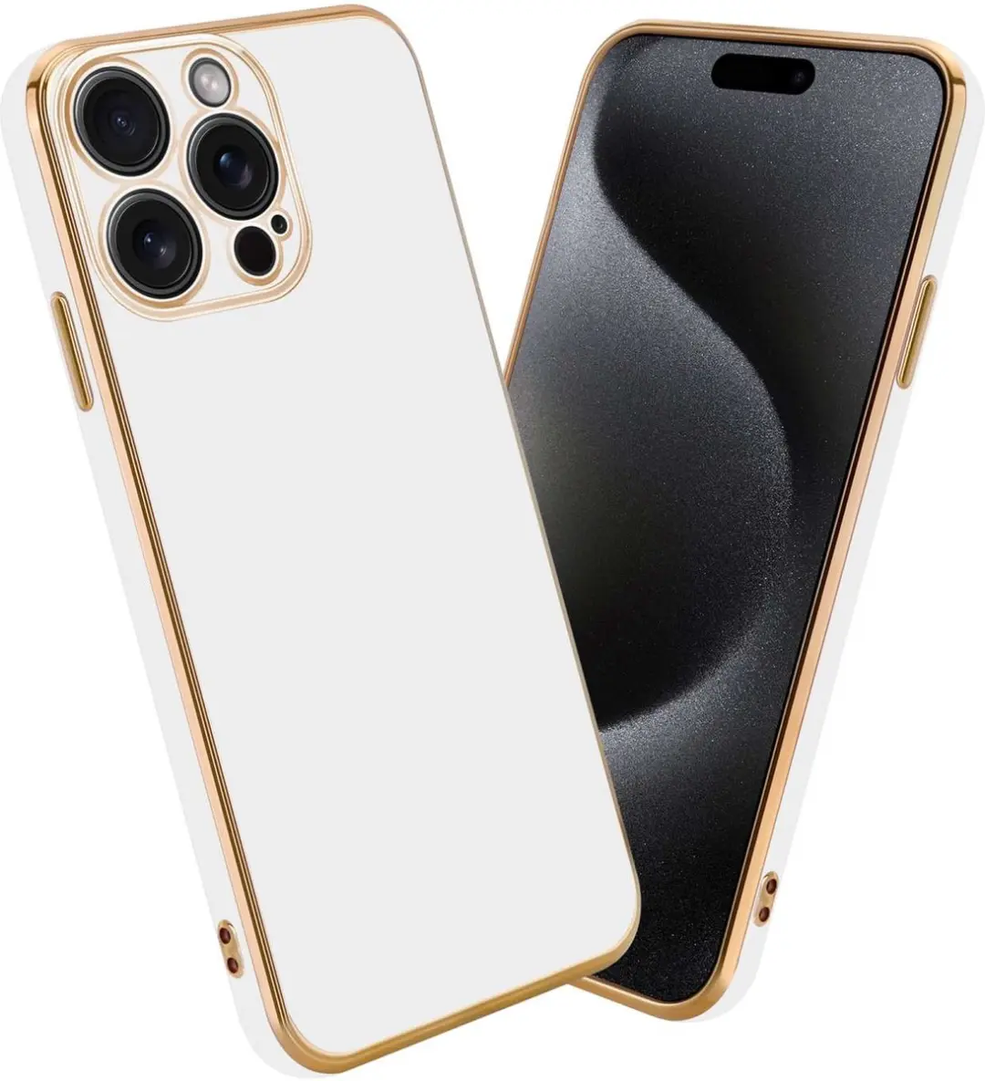Cadorabo Hoesje geschikt voor Apple iPhone 15 PRO in Glossy Wit