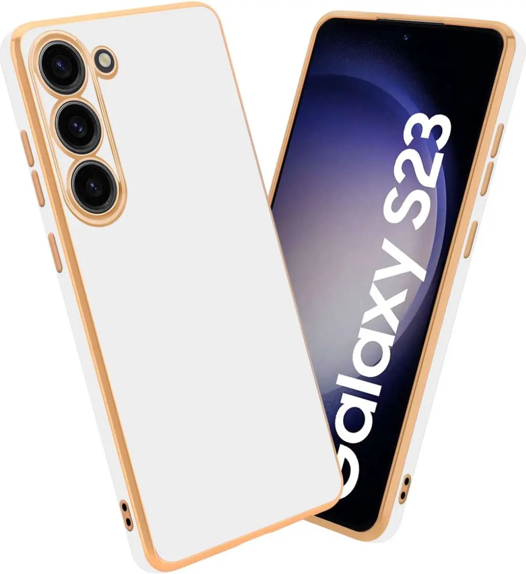 Cadorabo Hoesje geschikt voor Samsung Galaxy S23 in Glossy Wit