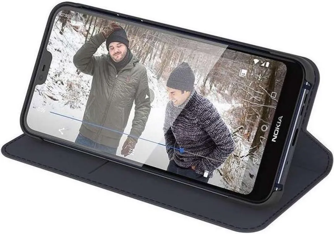 Nokia 7.1 Flip Cover - Grijs - afbeelding 6 van 6