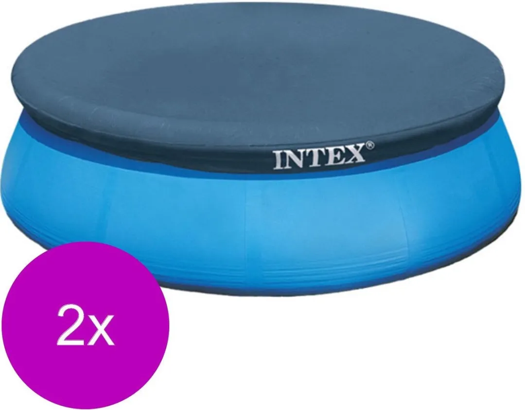 Intex Easy Set Afdekzeil 221cm - 2x221x30cm Grijs
