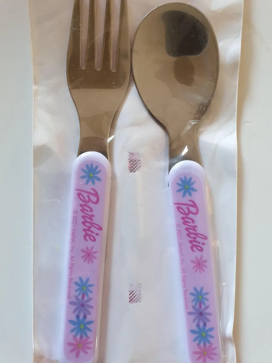 Barbie Kinderbestek - 2 Stuks - Roze