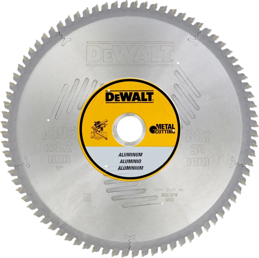 DeWalt DT1916-QZ Cirkelzaagblad Aluminium 305mm 80T