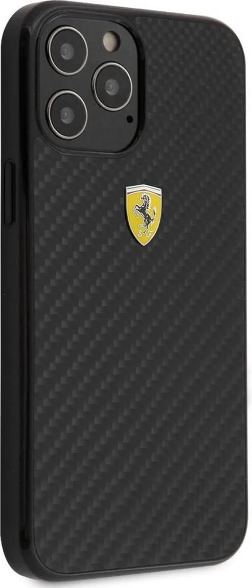 Ferrari iPhone 12 Pro Max Backcase - FESCP12M - Effen Zwart