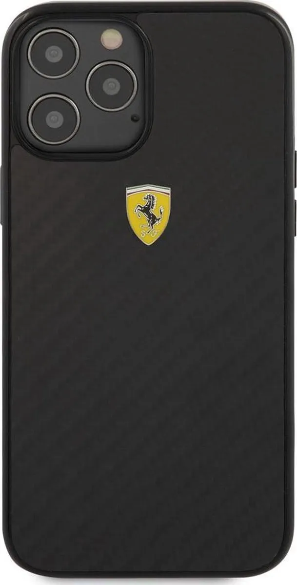 Ferrari iPhone 12 Pro Max Backcase - FESCP12M - Effen Zwart