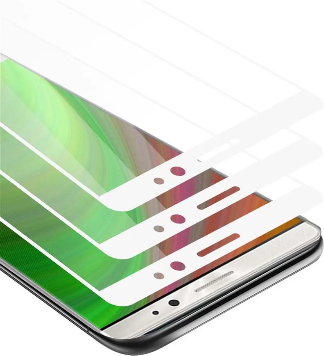Cadorabo 3x Screenprotector geschikt voor Huawei MATE 8 Volledig scherm pantserf