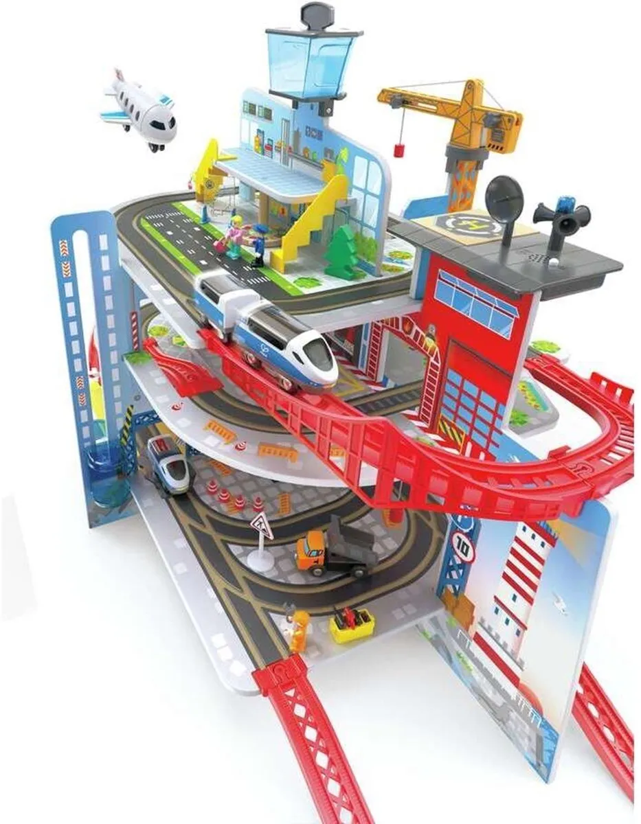Hape Megastad Spoorwegset E3768 - 55 Onderdelen - Veelkleurig - afbeelding 6 van 6