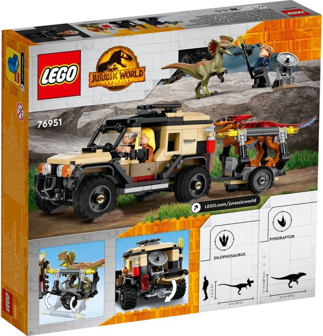 LEGO Jurassic World Pyroraptor & Dilophosaurus Transport 76951 - Meerkleurig