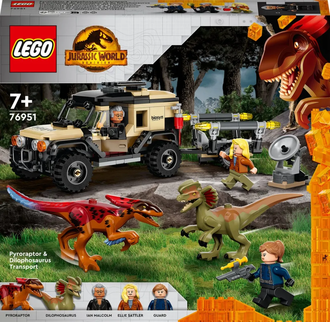 LEGO Jurassic World Pyroraptor & Dilophosaurus Transport 76951 - Meerkleurig