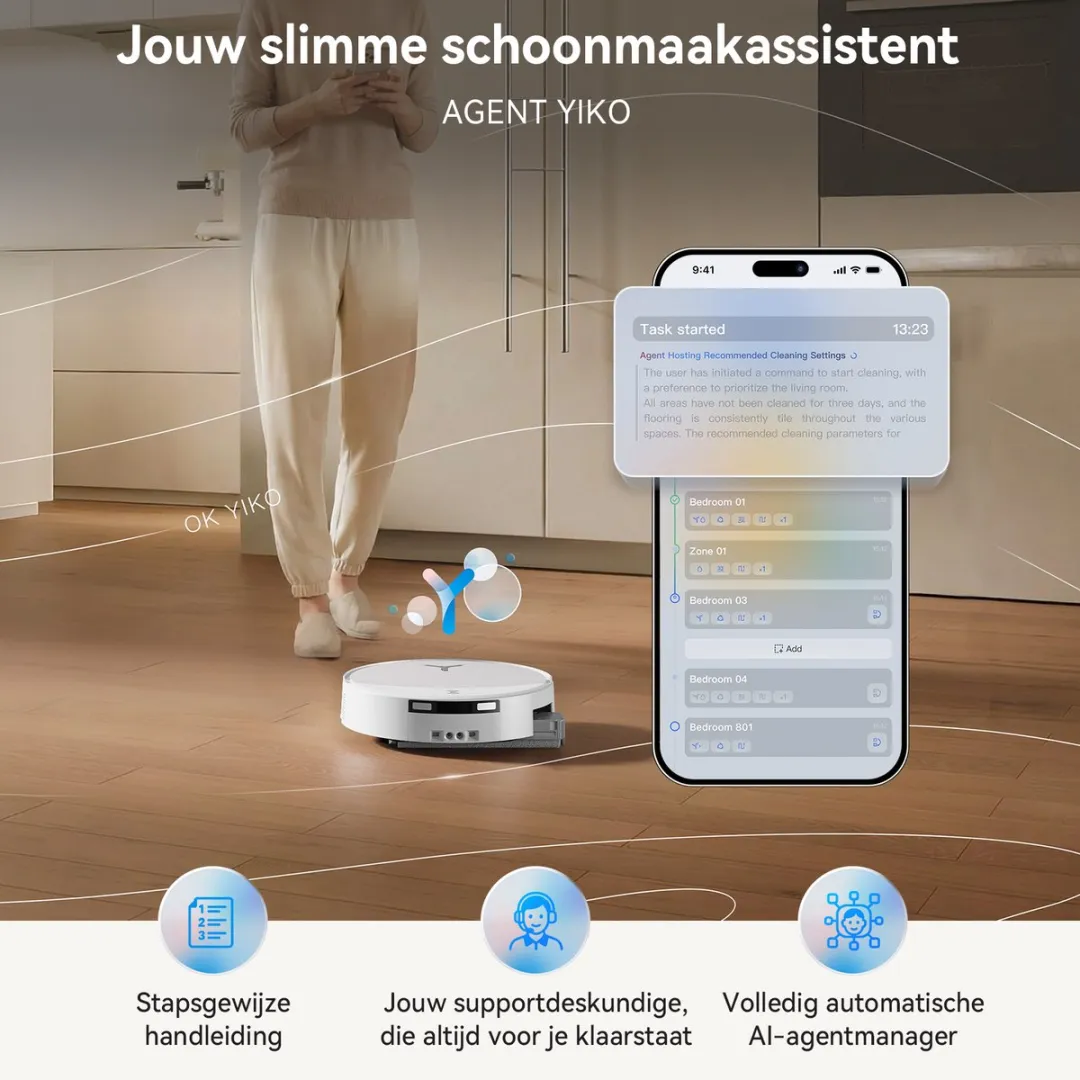 Ecovacs Deebot T90 OMNI Robotstofzuiger - 30.000 Pa Wit