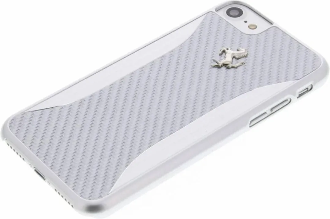 Ferrari Carbon Backcover iPhone 7/8/SE - Zilver