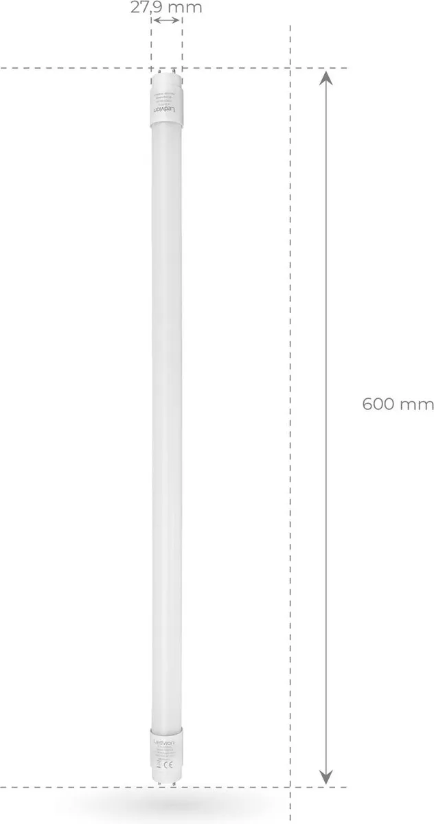 Ledvion LED Tube 60cm 7W 4000K - Mat Wit
