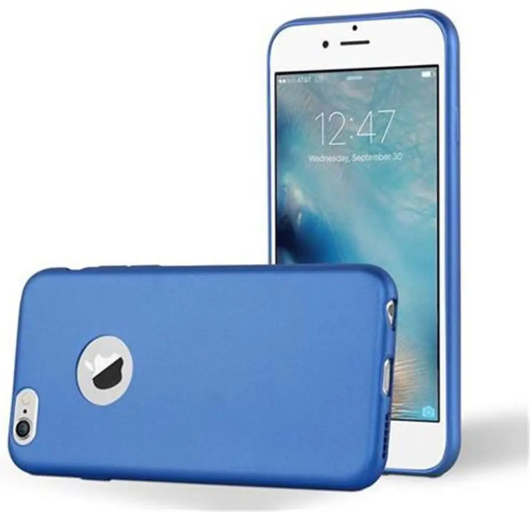 Cadorabo Hoesje geschikt voor Apple iPhone 6 PLUS / 6S PLUS in METAAL BLAUW